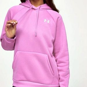 UNDER ARMOUR Pink Kangaroo Pocket Hooded Sweatshirt NWOT